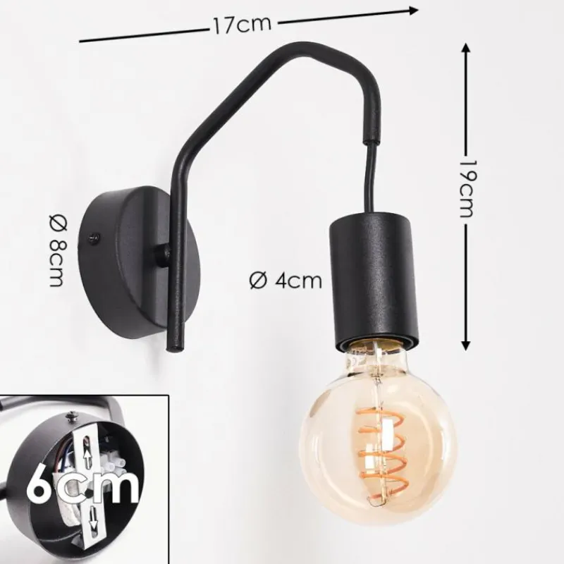 hofstein Applique murale Cuyama Noir, 1 lumière