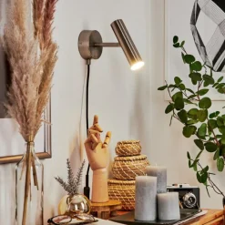 hofstein Applique murale Dalheim LED Nickel mat, 1 lumière