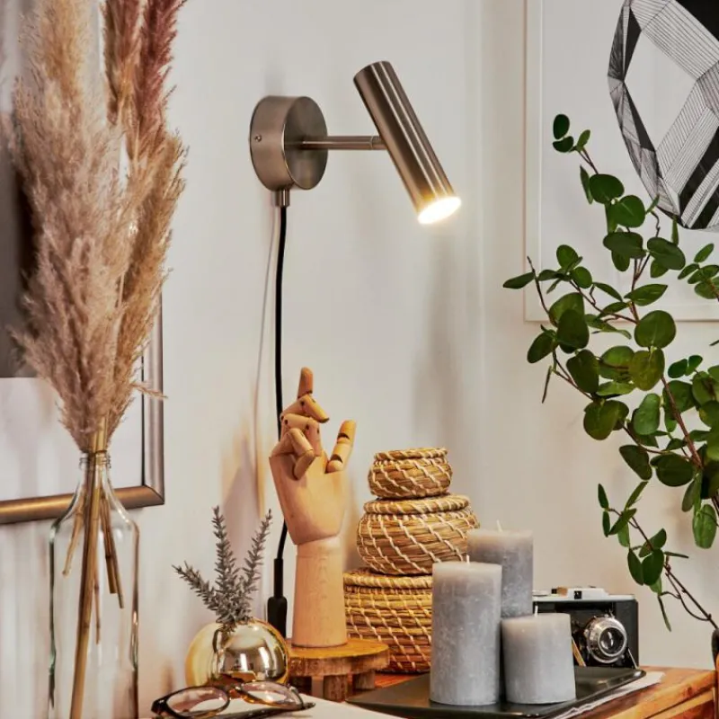 hofstein Applique murale Dalheim LED Nickel mat, 1 lumière
