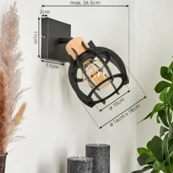 hofstein Applique murale Dandin Noir, 1 lumière* Spots Et Projecteurs