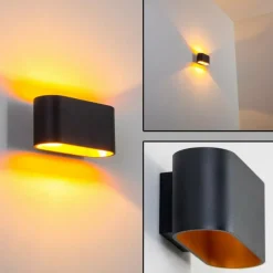 Lampe Turque-hofstein Applique murale Dapp Or, Noir, 1 lumière