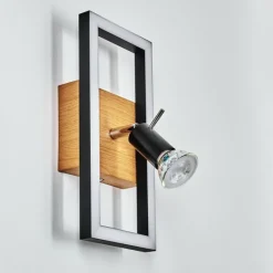 Lampes En Bois-hofstein Applique murale Deadwood LED Brun, Chrome, Couleur bois, 2 lumières