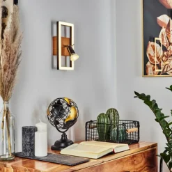 Lampes En Bois-hofstein Applique murale Deadwood LED Brun, Chrome, Couleur bois, 2 lumières