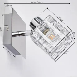 hofstein Applique murale Desrue Chrome, Argenté, 1 lumière
