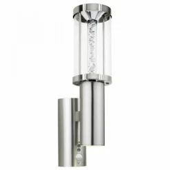 Luminaires Eglo Applique murale d'extérieur Eglo TRONO STICK Acier inoxydable, 1 lumière, Détecteur de mouvement