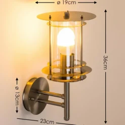 hofstein Applique murale d'extérieur VALDEZ Acier inoxydable, 1 lumière