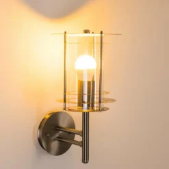 hofstein Applique murale d'extérieur VALDEZ Acier inoxydable, 1 lumière