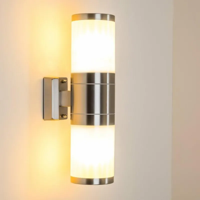 hofstein Applique murale d'extérieur TOLSONA Acier inoxydable, 2 lumières