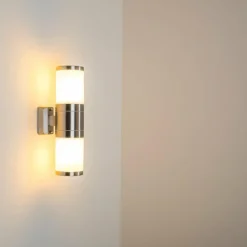 hofstein Applique murale d'extérieur TOLSONA Acier inoxydable, 2 lumières