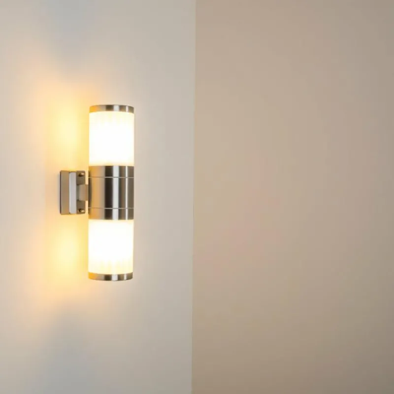 hofstein Applique murale d'extérieur TOLSONA Acier inoxydable, 2 lumières