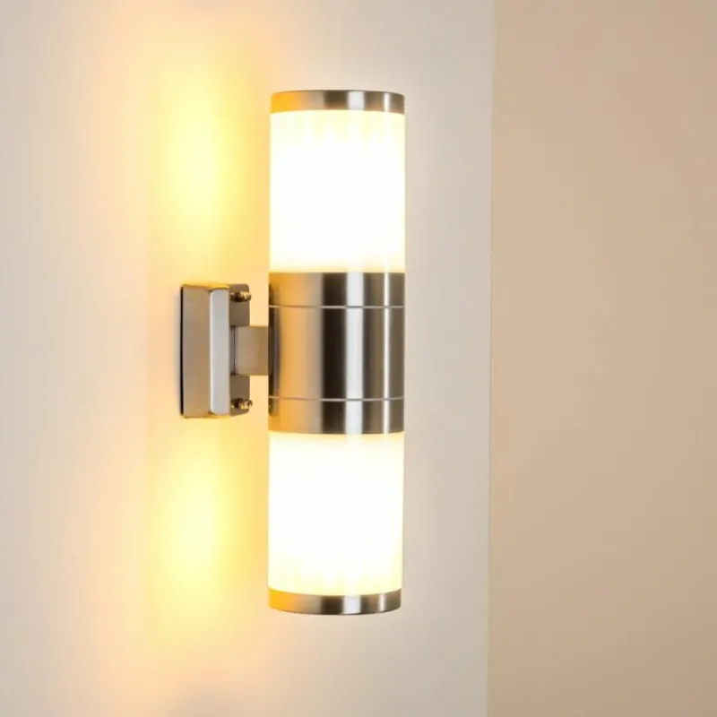 hofstein Applique murale d'extérieur TOLSONA Acier inoxydable, 2 lumières