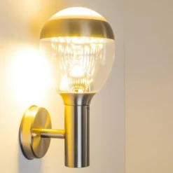 hofstein Applique murale d'extérieur CORDOVA LED Acier inoxydable, 1 lumière
