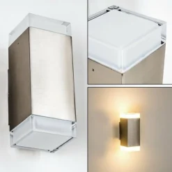 hofstein Applique murale d'extérieur Tibor LED Acier inoxydable, 2 lumières