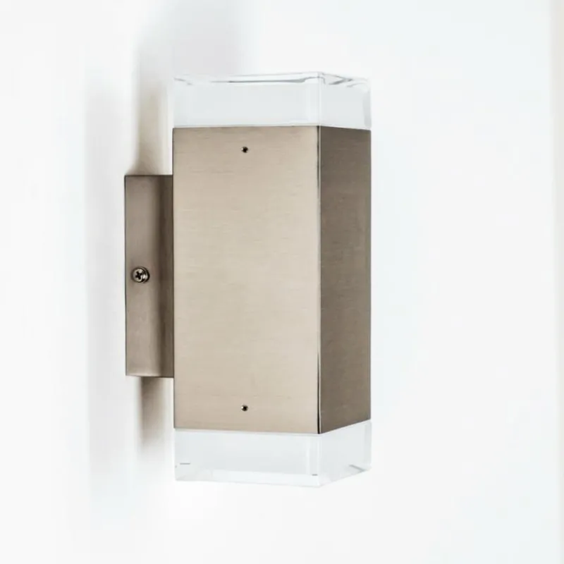 hofstein Applique murale d'extérieur Tibor LED Acier inoxydable, 2 lumières