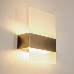 hofstein Applique murale d'extérieur Vara LED Acier inoxydable, 2 lumières