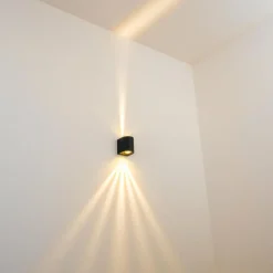 hofstein Applique murale d'extérieur Mora LED Noir, 2 lumières