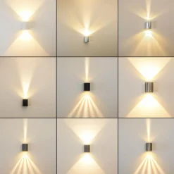 hofstein Applique murale d'extérieur Mora LED Zingué, 2 lumières