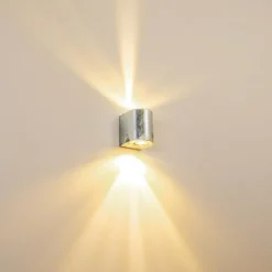 hofstein Applique murale d'extérieur Mora LED Zingué, 2 lumières