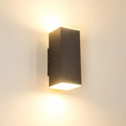 hofstein Applique murale d'extérieur Laxa LED Argenté, 2 lumières