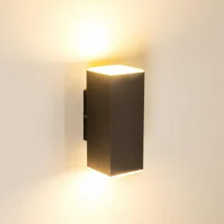 hofstein Applique murale d'extérieur Laxa LED Argenté, 2 lumières