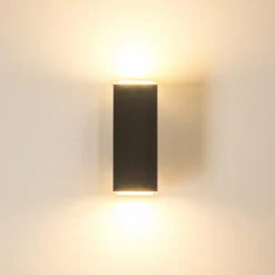 hofstein Applique murale d'extérieur Laxa LED Argenté, 2 lumières