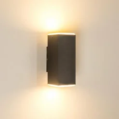 hofstein Applique murale d'extérieur Laxa LED Argenté, 2 lumières