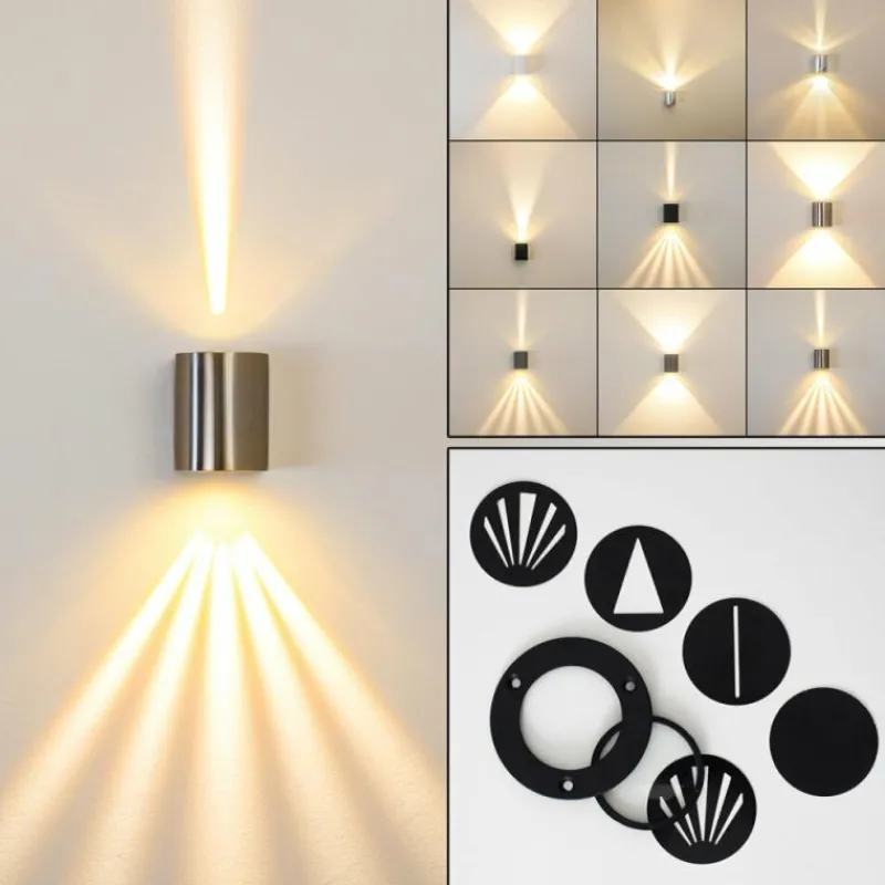 hofstein Applique murale d'extérieur Mora LED Acier inoxydable, 2 lumières