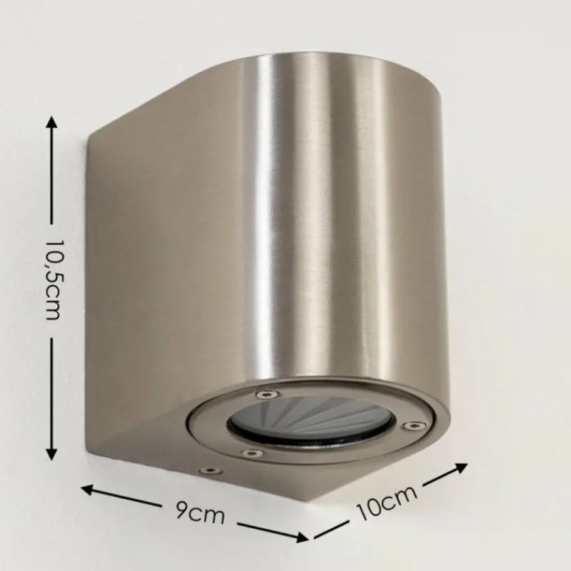 hofstein Applique murale d'extérieur Mora LED Acier inoxydable, 2 lumières