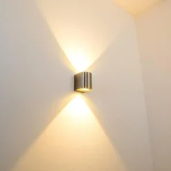 hofstein Applique murale d'extérieur Mora LED Acier inoxydable, 2 lumières