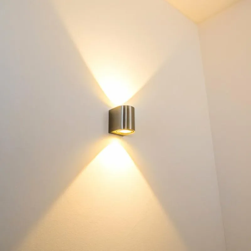 hofstein Applique murale d'extérieur Mora LED Acier inoxydable, 2 lumières