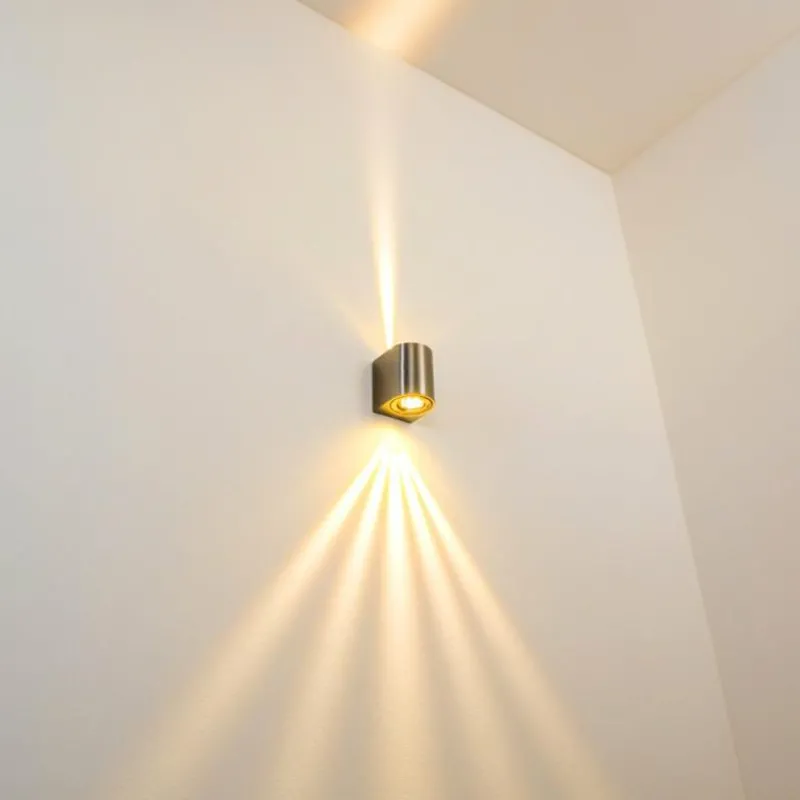 hofstein Applique murale d'extérieur Mora LED Acier inoxydable, 2 lumières