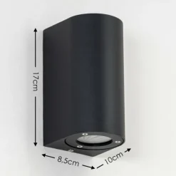 hofstein Applique murale d'extérieur Boda Noir, 2 lumières