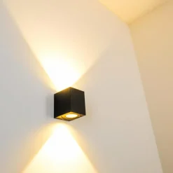 hofstein Applique murale d'extérieur Orsa LED Noir, 2 lumières