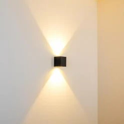 hofstein Applique murale d'extérieur Orsa LED Noir, 2 lumières