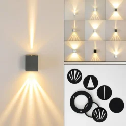 hofstein Applique murale d'extérieur Orsa LED Gris, 2 lumières