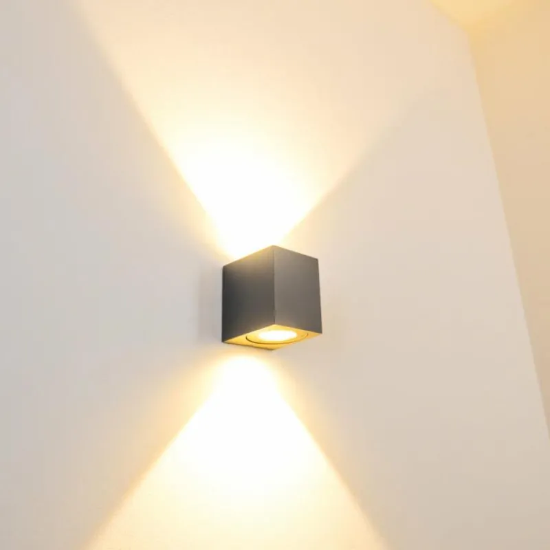 hofstein Applique murale d'extérieur Orsa LED Gris, 2 lumières