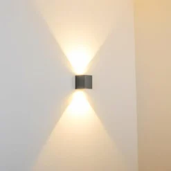 hofstein Applique murale d'extérieur Orsa LED Gris, 2 lumières