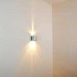 hofstein Applique murale d'extérieur Orsa LED Zingué, 2 lumières