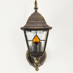 Luminaires Rustiques-hofstein Applique murale d'extérieur Antibes Brun doré, 1 lumière