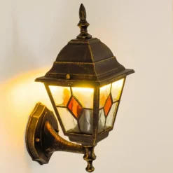 Luminaires Rustiques-hofstein Applique murale d'extérieur Antibes Brun doré, 1 lumière