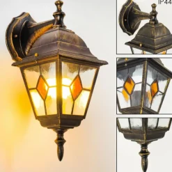 Luminaires Rustiques-hofstein Applique murale d'extérieur Antibes Brun doré, 1 lumière