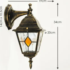 Luminaires Rustiques-hofstein Applique murale d'extérieur Antibes Brun doré, 1 lumière