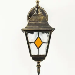 Luminaires Rustiques-hofstein Applique murale d'extérieur Antibes Brun doré, 1 lumière