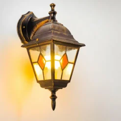 Luminaires Rustiques-hofstein Applique murale d'extérieur Antibes Brun doré, 1 lumière