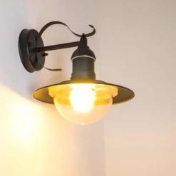 hofstein Applique murale d'extérieur Broni Noir, 1 lumière