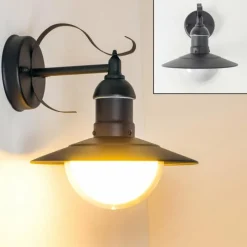 hofstein Applique murale d'extérieur Broni Noir, 1 lumière