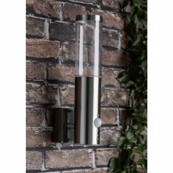 Luminaires Brilliant Applique murale d'extérieur Brilliant Bergen LED Acier inoxydable, 1 lumière, Détecteur de mouvement