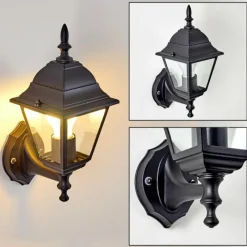 hofstein Applique murale d'extérieur Murto Noir, 1 lumière