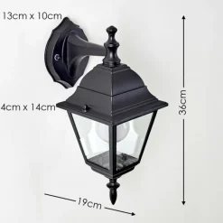 hofstein Applique murale d'extérieur Murto Noir, 1 lumière