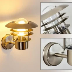 hofstein Applique murale d'extérieur Juva Acier inoxydable, 1 lumière